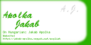 apolka jakab business card